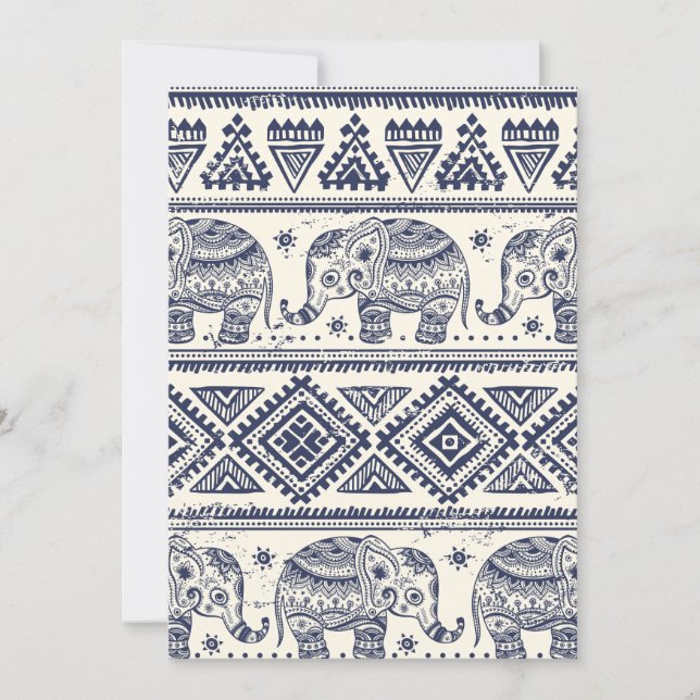 Patrón de elefante azteca tribal étnico (Anverso)