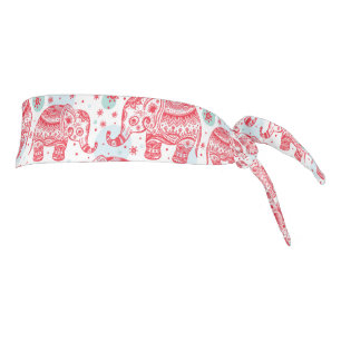 Patrón de elefantes étnicos rojos