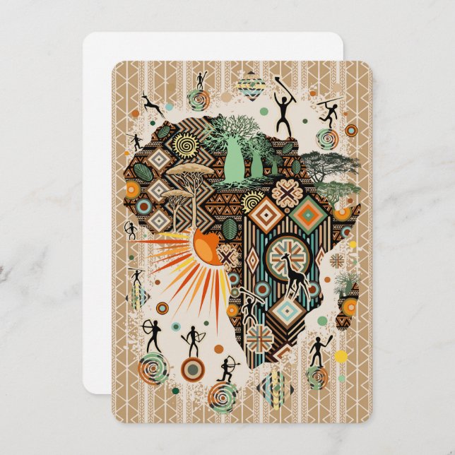 Patrón de elementos tribales decorativos de mapas  (Anverso / Reverso)