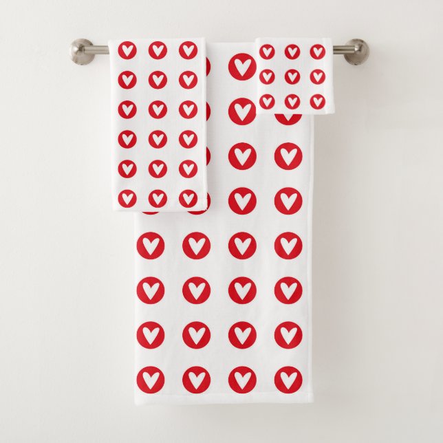 Patrón de emblema de corazón rojo en blanco (In situ)