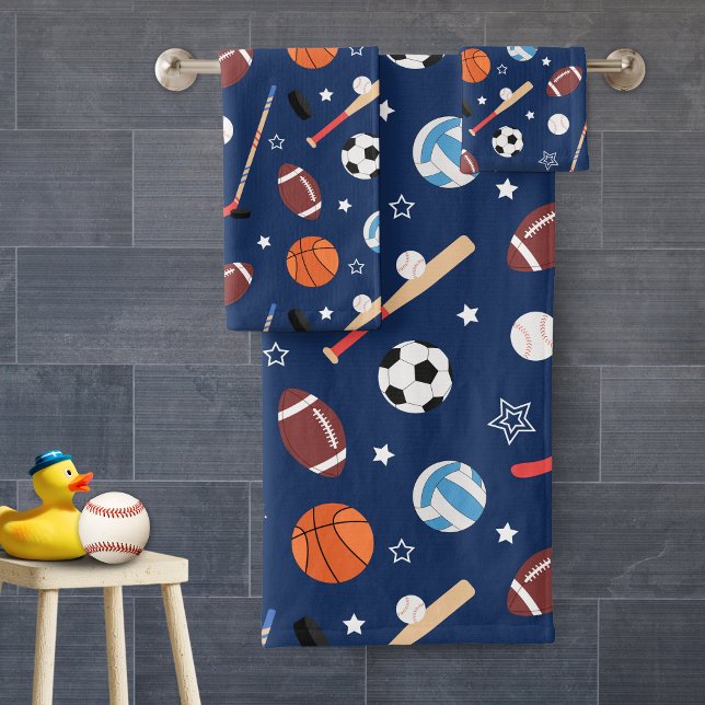 Patrón de equipo deportivo infantil en el baño azu (Subido por el creador)