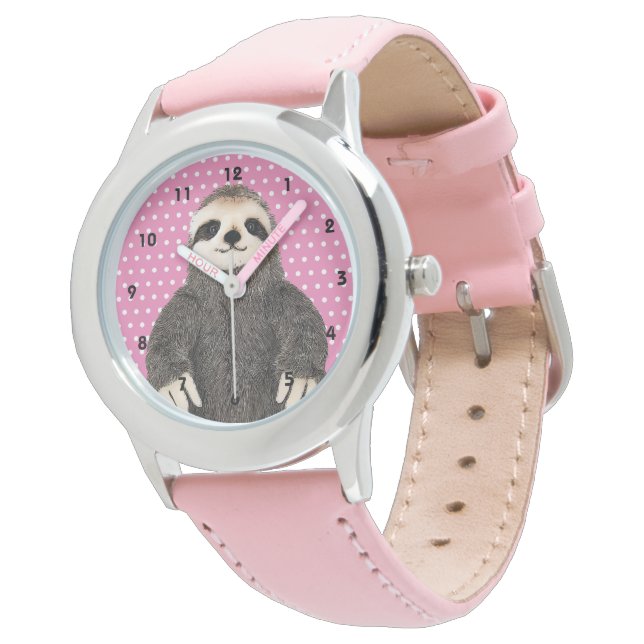 Patrón de eslogan suave reloj rosa de un niño anim (Angular)