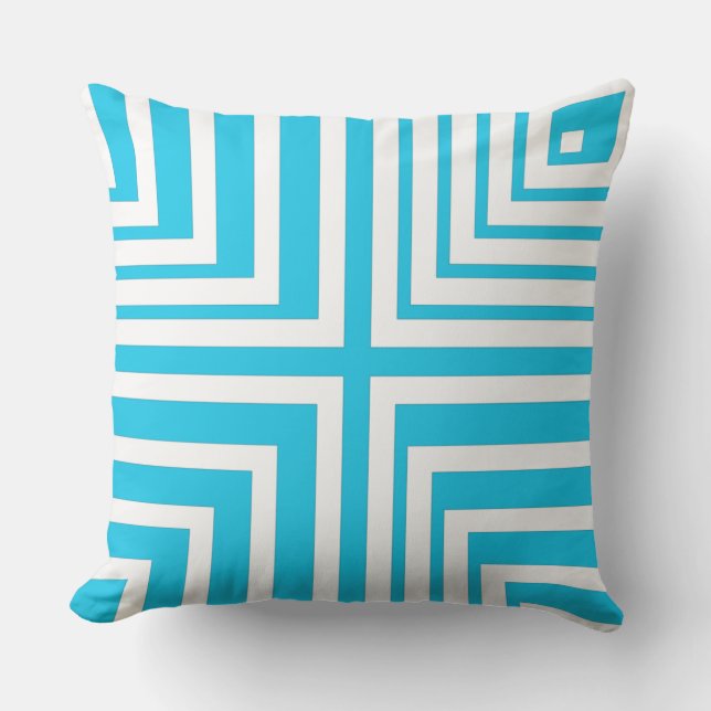 Patrón De Esquí Blanco Y Turquesa - Cojín decorati (Anverso)