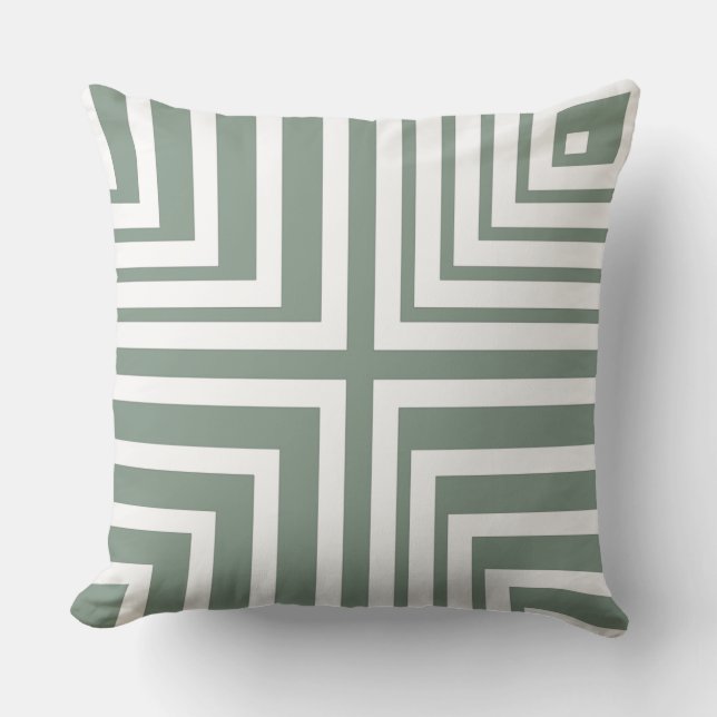 Patrón De Esquina Blanco Y Gris - Cojín decorativo (Anverso)