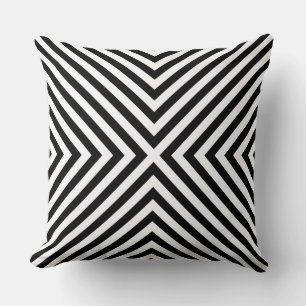Patrón De Esquina Blanco Y Negro - Cojín decorativ
