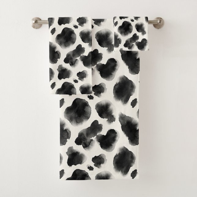Patrón de estampado de vaca en negro y blanco (In situ)
