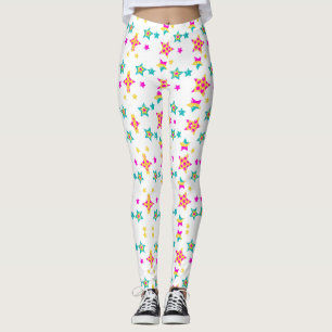 Patrón de estrella colorido Leggings