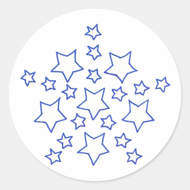 Patrón de estrellas de Mandala, en azul, pegatinas (Anverso)