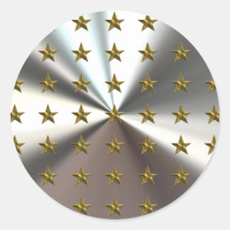 Patrón De Estrellas De Oro En Pegatinas De Plata
