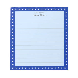 Patrón de estrellas en bloc de notas rayado con ma