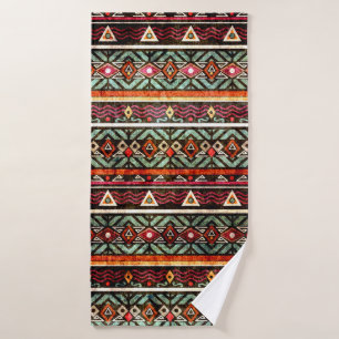 Patrón de etno tribal grunge en estilo retro