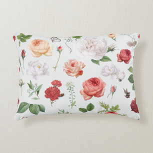 Patrón de flor, almohada de acento Rosa