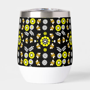 Patrón de flor de abeja botánica