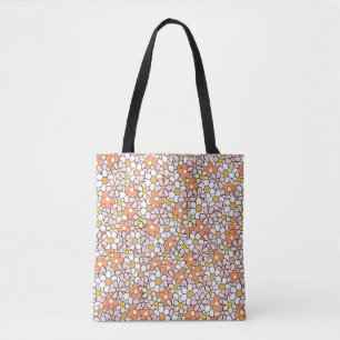 Patrón de flor de margarita retro para bolsa rosad