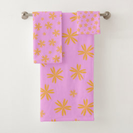 Patrón de flor hippie rosado de Naranja preppy