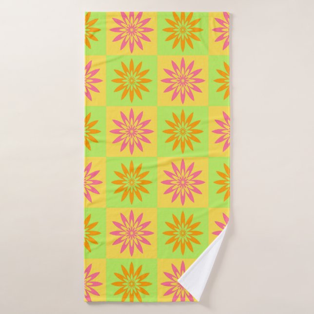 Patrón de Flor Naranja Rosa (Toalla de baño)