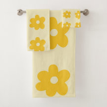 Patrón de flor simple retro amarillo tropical
