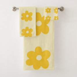 Patrón de flor simple retro amarillo tropical