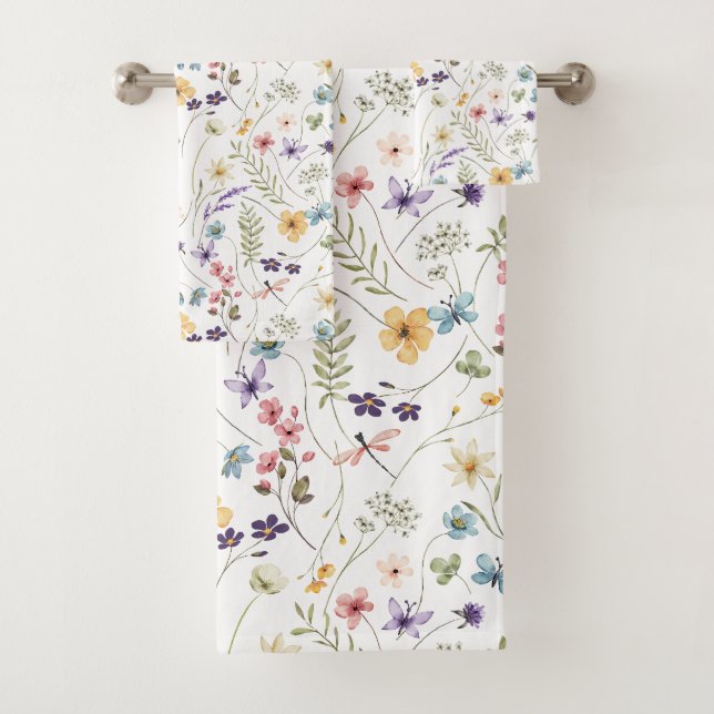 Patrón De Flor Y Mariposas Acuáticas (In situ)