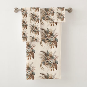 Patrón de flor y plumas elegantes