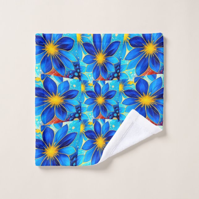 Patrón de flores azules de bonito (Toallita)