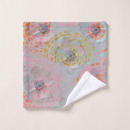 Patrón de flores coloridas con líneas gráficas pun