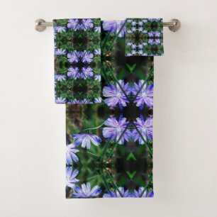 Patrón de flores de achicoria salvajes azules