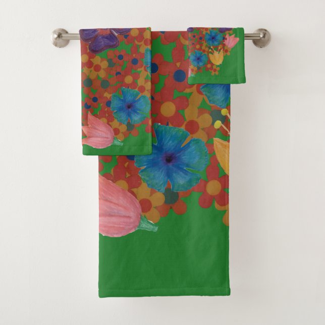 patrón de flores de acuarela vintage (In situ)