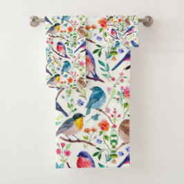 Patrón de flores de aves coloridas