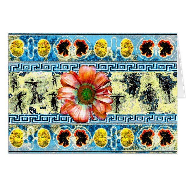Patrón de flores de baile antiguo y bailarinas (Anverso (Horizontal))