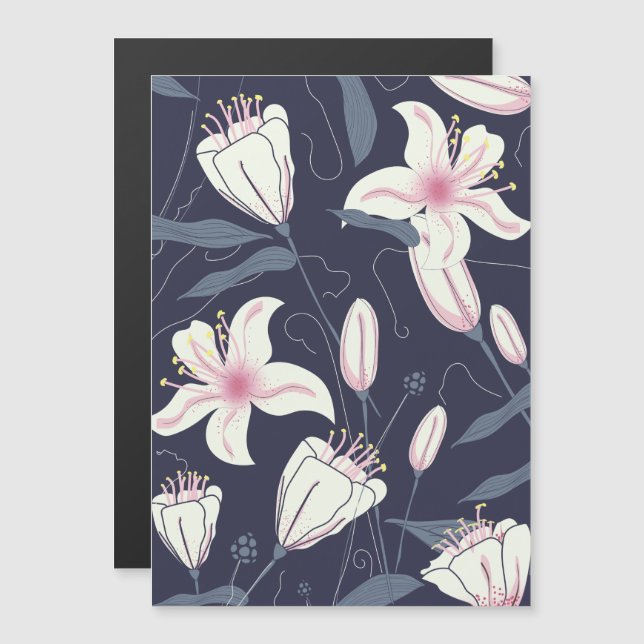 Patrón de flores de época (Anverso/Reverso)