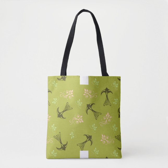 Patrón de flores de golosinas verdes para la bolsa (Anverso)
