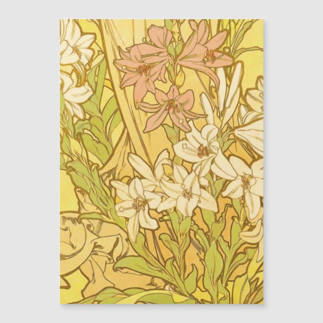 Patrón de flores de lirio de Alphonse Mucha: Art N (Anverso)