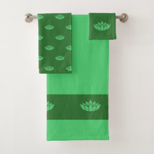 Patrón de flores de loto verde