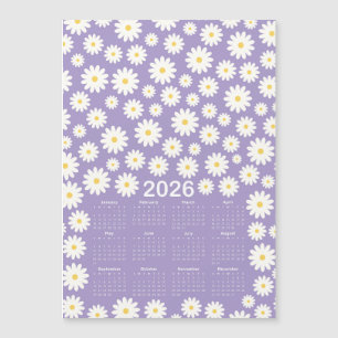 Patrón de flores de margarita del calendario 2026