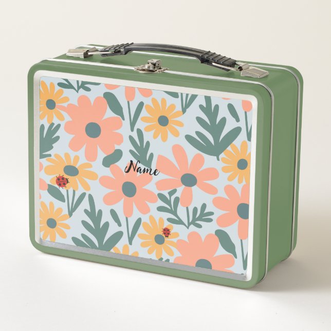 patrón de flores de margarita pinchada de polka pu (Anverso)