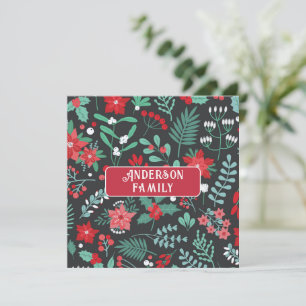 Patrón de flores de Navidad personalizado con apel