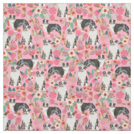 Patrón de flores de tela de pastores australianos