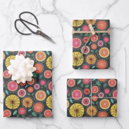 Patrón de flores folclóricas Boho Scandi Papel de 