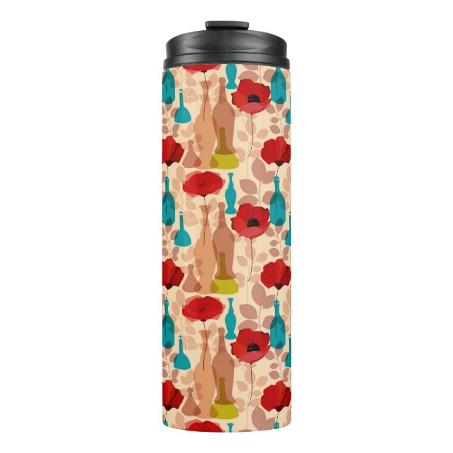 Patrón de flores, jarrones y botellas (Anverso)