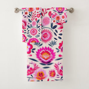 Patrón de flores mexicanas de fucsia