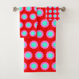 Patrón de flores pop rojas retro estilo boho de lo