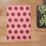 Patrón de flores rojas sin soldadura en toalla de<br><div class="desc">Patrón sin foco de la flor rosa roja impresa en la toalla de cocina. Toalla de cocina de diseño floral para los amantes de las flores o de la naturaleza.</div>