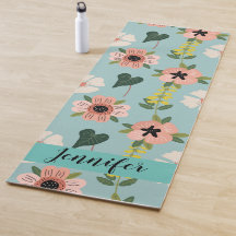 Patrón de flores rosa dulce Yoga Mat