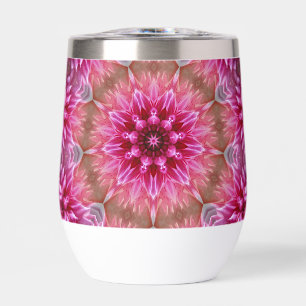 Patrón de flores rosadas de Mandala geométrica-675