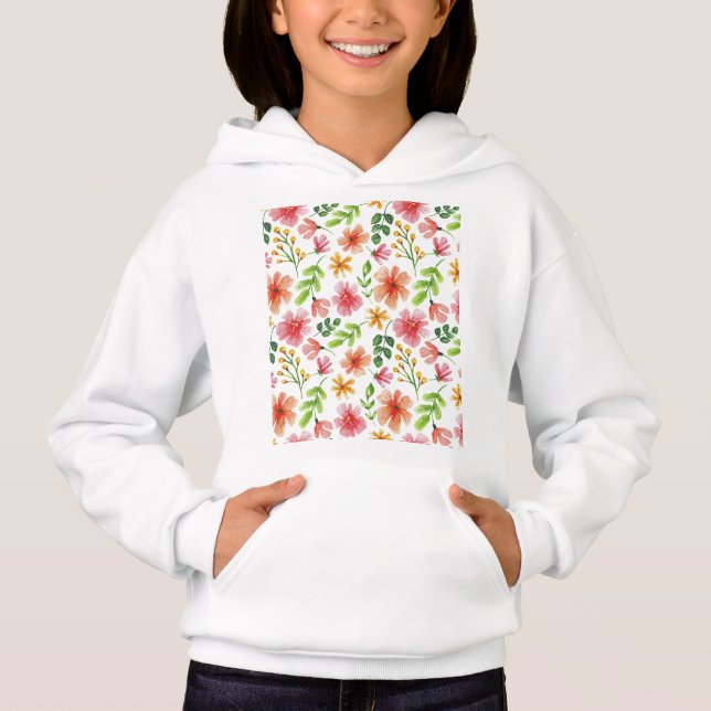 Patrón de flores rosadas en acuarela (Anverso)