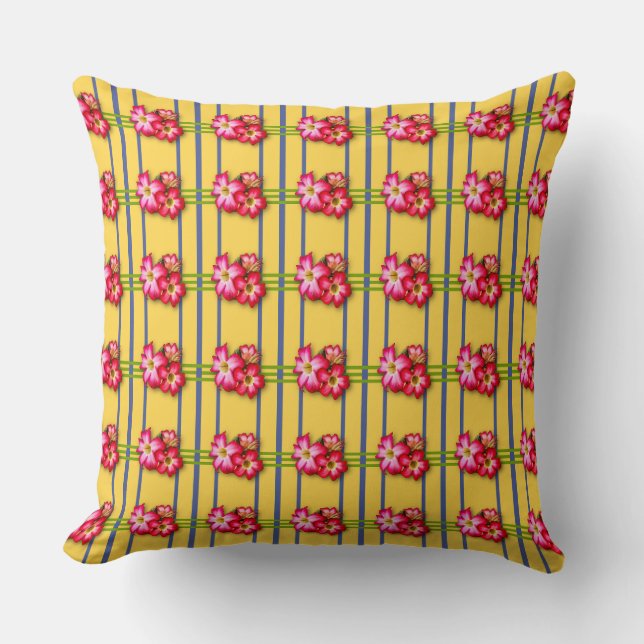 Patrón de flores rosadas en Cojín decorativo amari (Anverso)