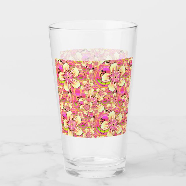 patrón de flores rosadas groovy (Anverso)