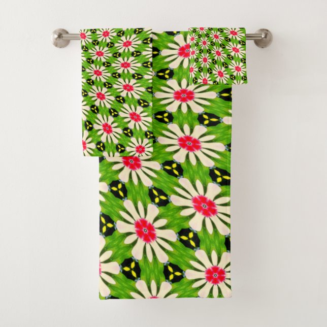 Patrón de flores rosadas y blancas (In situ)