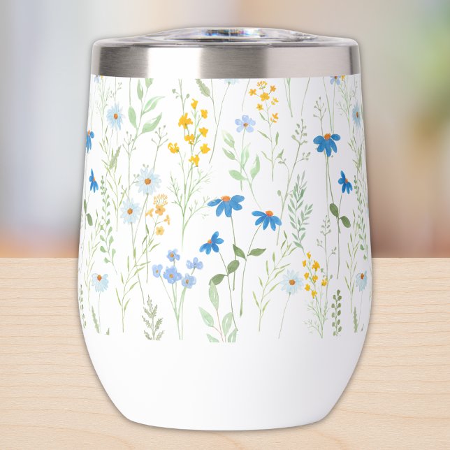 Patrón de flores silvestres acuarela (Subido por el creador)